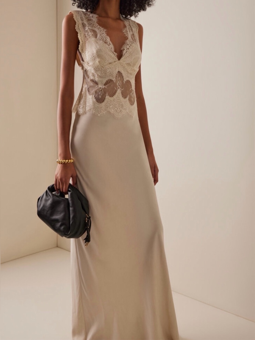 Sincerely, Jules, lace trim, satin blush, pink dress
